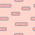 Cute and pastel Vector illustration seamless patter Ã¢â¬ÅHappiness and smileÃ¢â¬Â wording in pixel video game 8 bit font. retro Royalty Free Stock Photo